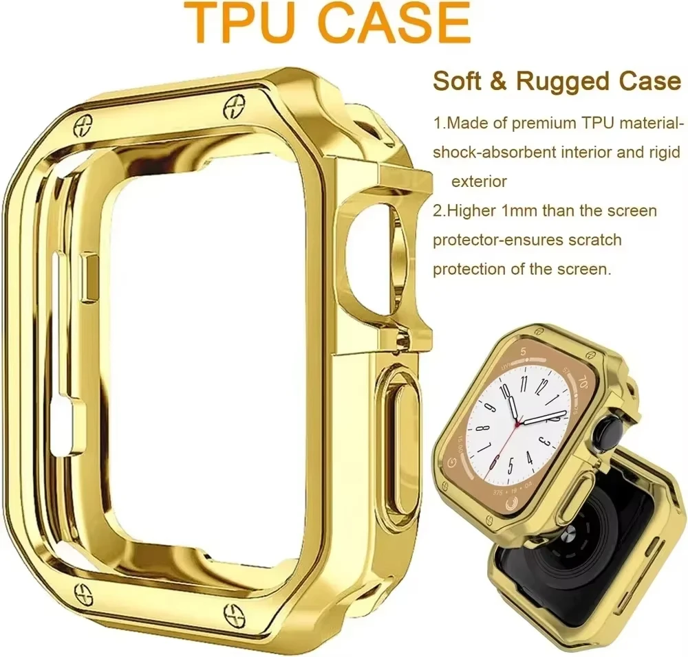 Stainless Steel Band+TPU Cover Case for Apple Watch 49mm 40mm 45mm 44mm 41 Strap+case for Series 9 8 7 6 5 4 SE Ultra Watchband 4 Stainless Steel Band+TPU Cover Case for Apple Watch 49mm 40mm 45mm 44mm 41 Strap+case for Series 9 8 7 6 5 4 SE Ultra Watchband – Bild 4