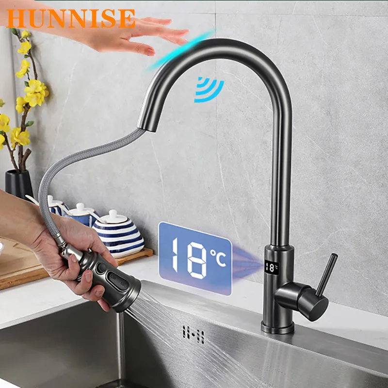 Kitchen Faucets Pull Sprayer Touch Sensor Kitchen Faucet Touch