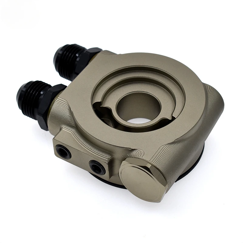 

Universal Oil Cooler Sandwich Adapter With In Line Oil Thermostat Oil Sandwich Plate