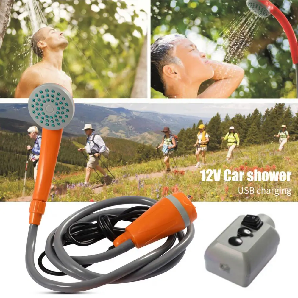 

Portable Camping Shower Head Handheld Outdoor Camp Shower Pump SB Charging High-power Motor Showerhead Travel Car Washing Set