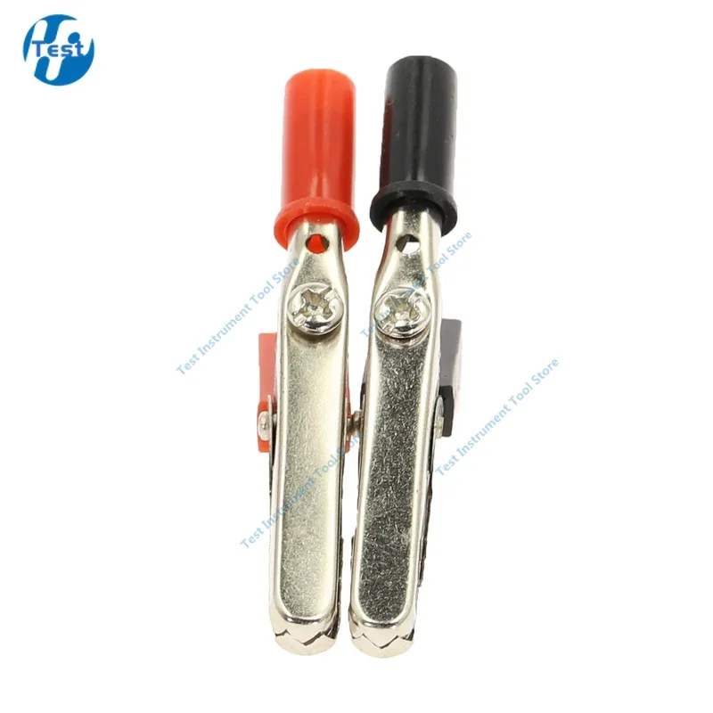 10pcs/lot Insulated Crocodile Clips Plastic Handle Cable Lead Testing Metal Alligator Clips Clamps 52mm Length 15A alligator clips test clip
