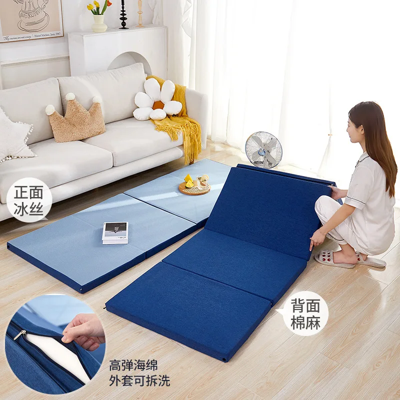  Tapete de tatami para el suelo, colchón enrollable, sofá cama,  futón japonés, plegable, para dormitorio de estudiantes, futón grueso,  transpirable, colchoneta para dormir (color : D, tamaño: 59.1 x 78.7 in) 