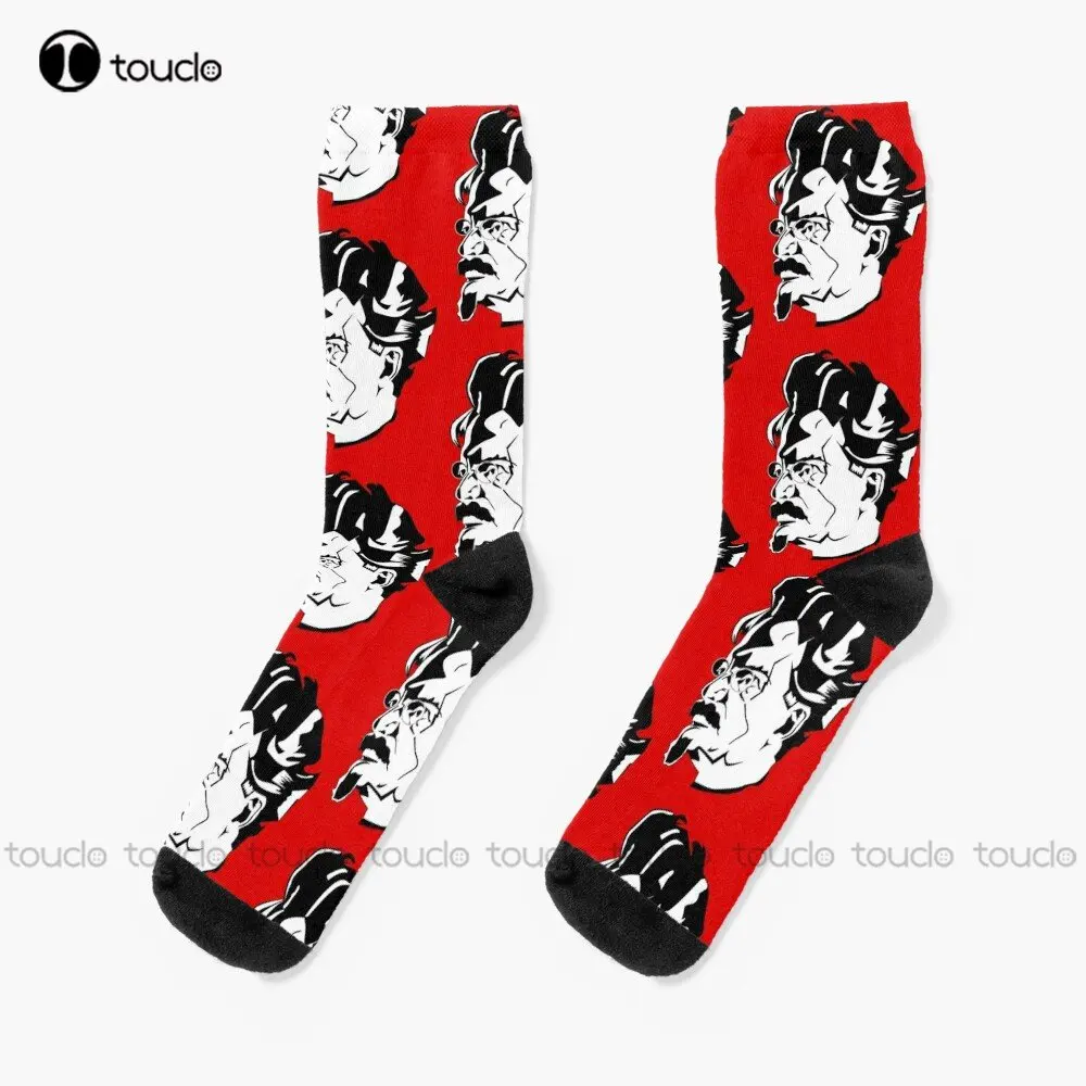 

Leon Trotsky Socks White Socks Personalized Custom Unisex Adult Teen Youth Socks Custom Gift 360° Digital Print Streetwear