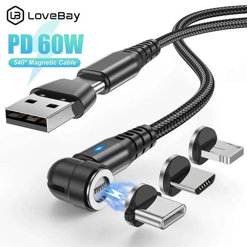 Lovebay 60W PD Cable For iPhone 13 12 Samsung Xiaomi Macbook