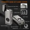 Scotte Cigar Lighter 4 Jet Flame,Refillable Butane Lighter with Cigar Cutter V Cut Cigar Punch Cigar Holder Cigar Draw Enhancer 2
