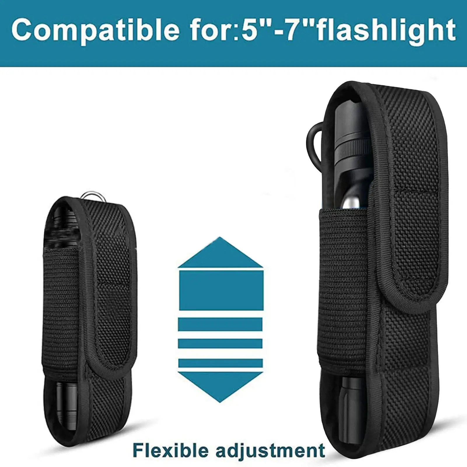 Flashlight Holder LED Torch Carry Pouch LED Torch Nylon Protective Cover for Hunting Camping Outdoor Hiking