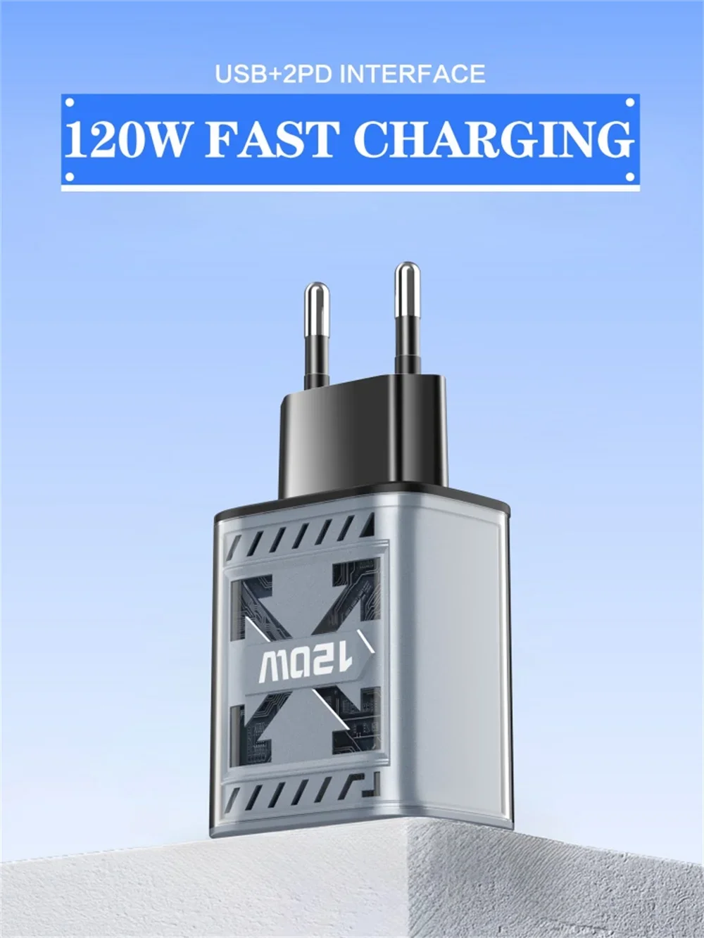 120W 3 Ports USB C Charger PD Fast Charging Charger Power Adapter Type C Quick C