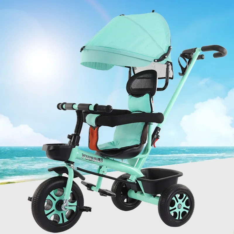 4-in-1 Infant Tricycle &ndash; Folding Rotating Seat, Baby Stroller with 3 Wheels, Kids Bike, Three-Wheel Toddler Trolley children tricycle