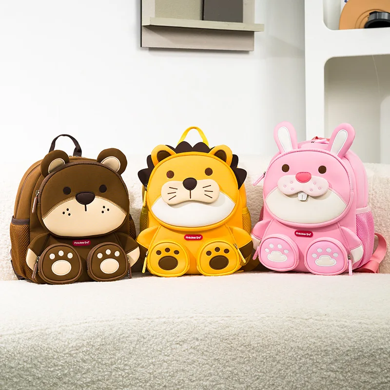 3D Cartoon Lion School Bag for Kids Cute Pink Backpack for Girls Outdoor Travel Bags Kindergarten Bookbag Boys Bear Sac a dos 2