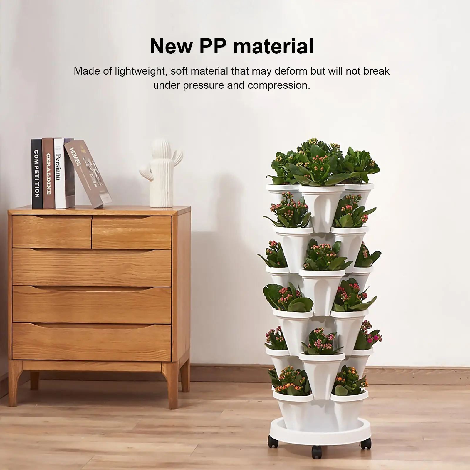 Stackable Vertical Planter Planting Nursery Pots for Garden Strawberry