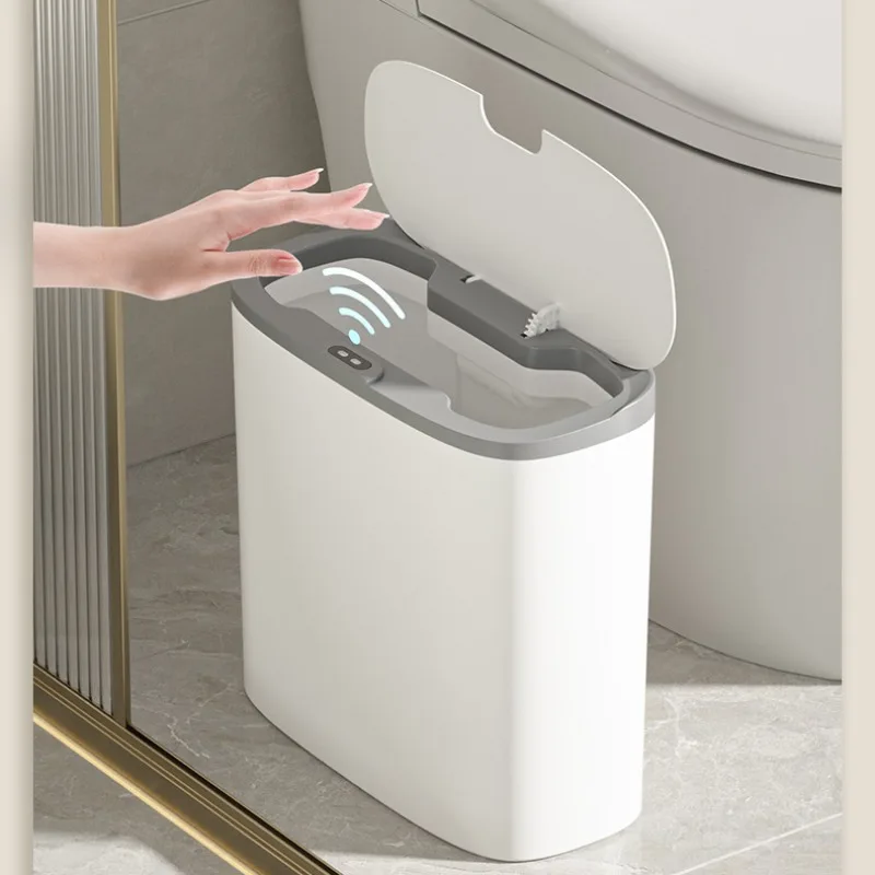 14L Bathroom Smart Trash Can Wall Mounted Waterproof Garbage Bin Automatic Sensor Wastebasket Narrow Dustbin for Kitchen Sb6f87ee3680b47c68973e20bb7d55abbd
