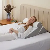 Ensemble d'oreillers orthopédiques 10 en 1, 3 pièces, Support de tête de lit en mousse à mémoire de forme réglable, conception multifonctionnelle pliable et antidérapant 2