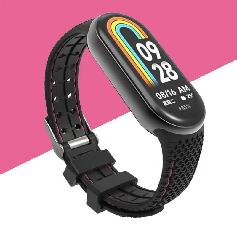 ตัวเลือกสินค้า สายรัดซิลิโคนสําหรับ Mi Band 8 9 สร้อยข้อมือยางเปลี่ยนสายนาฬิกาข้อมือ Smartwatch สร้อยข้อมือ Correa สําหรับ Xiao mi mi Band 8 สาย