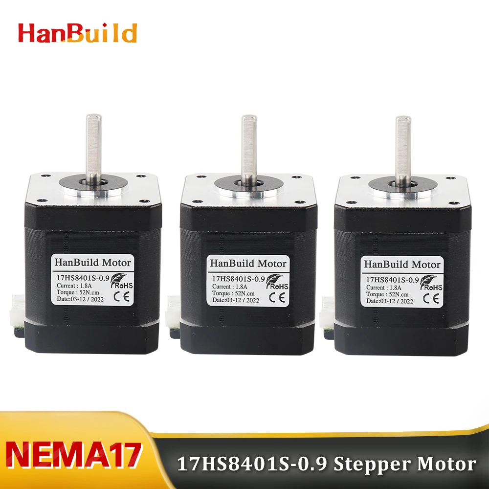 

3PCS 0.9 degree 42 motor 42BYGH 1.7A 52N.CM Nema17 Stepper Motor 17HS8401S 0.9 degree for 3D printer accessories