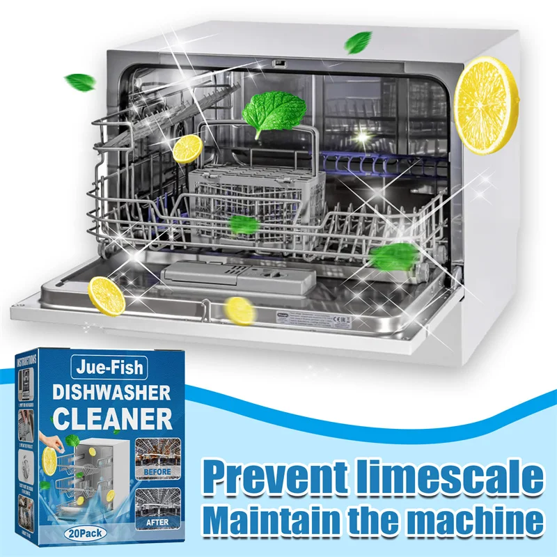 20pcs Dishwasher Cleaner Strong Oil Stain Removal Descaling Detergent Tablets Kitchen Cleaning Tools Dishwasher Cleaning dishwasher cleaner