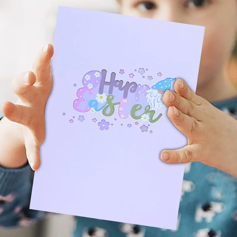 3D Easter Card 3D Greeting Card Pop Up Bunny Easter Cards Color-Printed Holiday Cards Happy Note With Envelopes For