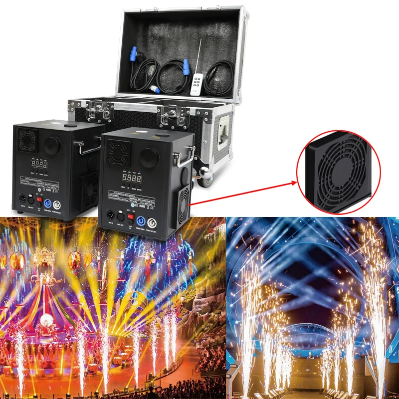 

Stage Cold Spark Machine 650W Fireworks Machine With Remote DMX512 Control For Wedding Party DJ Disco Concert Effect Equipment