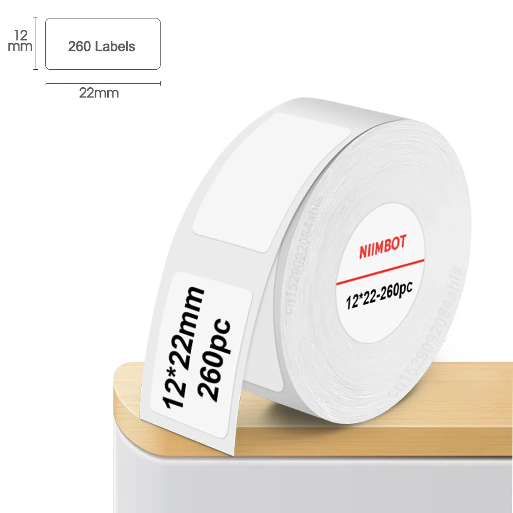 

1 Piece Niimbot D11 Label Tape White Label Paper 12*22mm Self Adhesive Sticker for Niimbot D11 D101 D110 Label Printer D11 Label