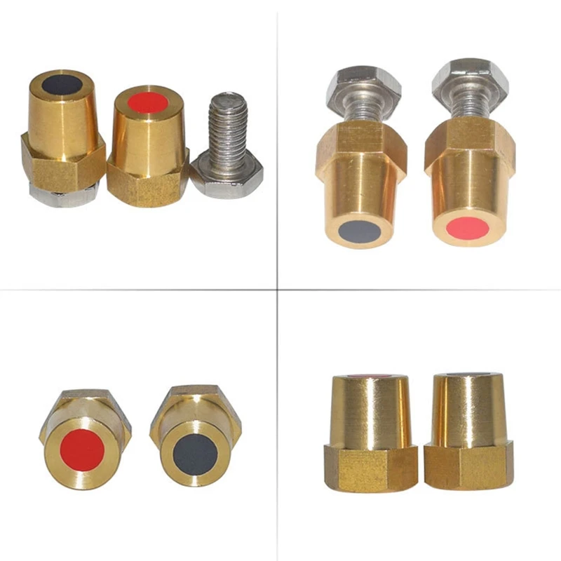 Battery Terminal Connectors 2Pcs Car Battery Terminal Connector Clamp M10 M6 M8 Brass Stud Wire Binding Post Thread Screw Power Supply Connector Terminal