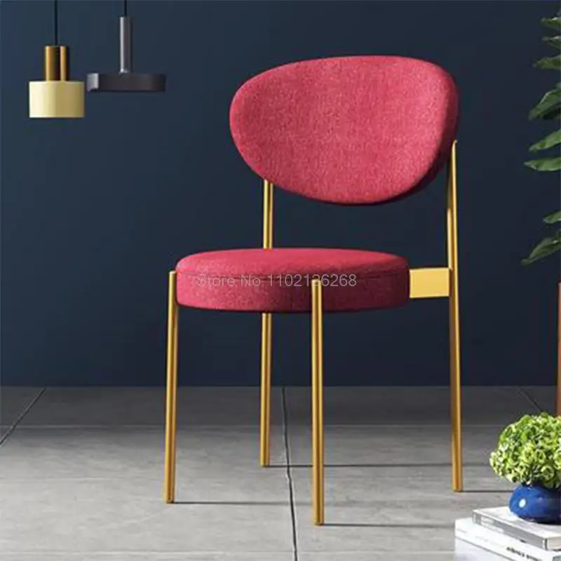 Light Luxury Modern Backrest Dining Chair Stool Leisure Negotiation Cafe Dining Stool Creative Dining Chair Table and Chair