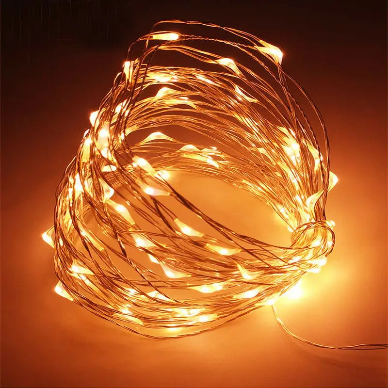 10m LED String Lights Copper Silver Wire Garland Light Waterproof LED Fairy Lights For Christmas Wedding Outdoor Decoration