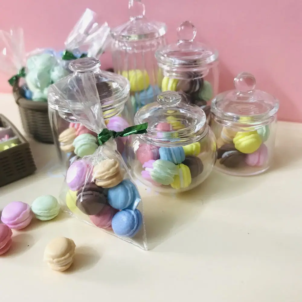 NEW Candy Color Macaron 1/12 Scale Dollhouse Miniature Macaron Dessert Cake for Blyth Barbies OB11 1/6 BJD Doll House Play 5