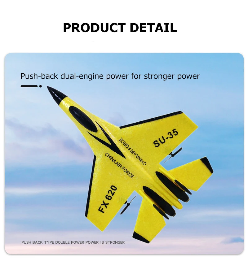 Rc Plane SU 57, PUSH BACK TYPE DOUBLE POWER POWER IS STRONGER