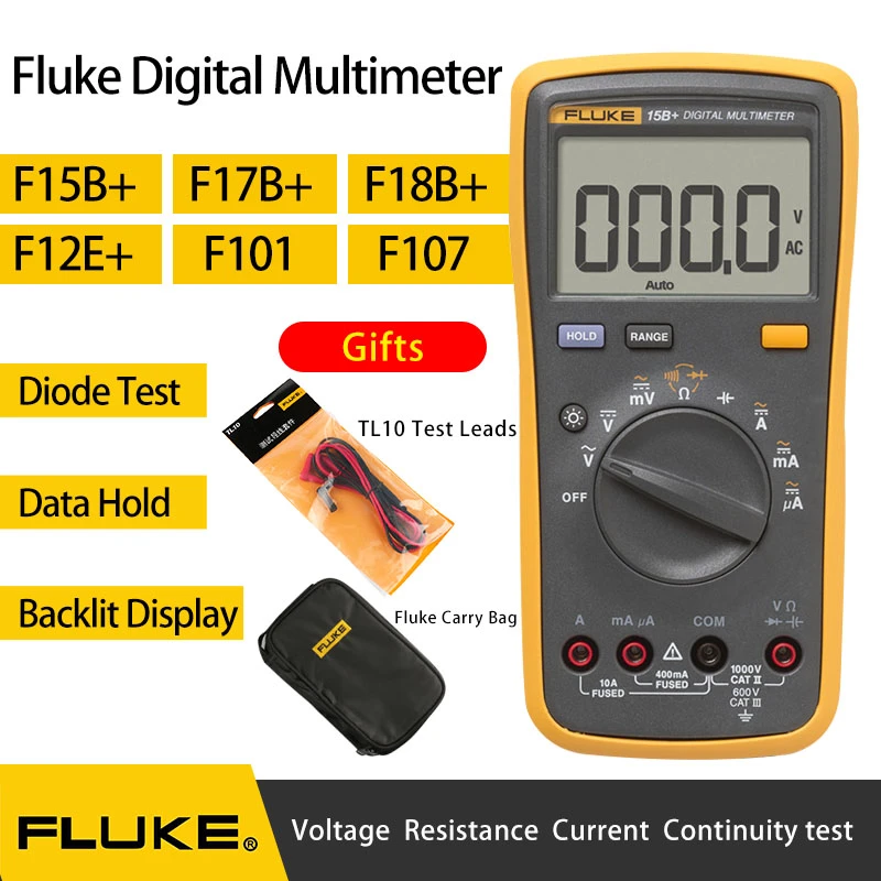 Fluke 15b+ 4000 Counts Ac/dc Voltage,current,capacitance,ohm Auto