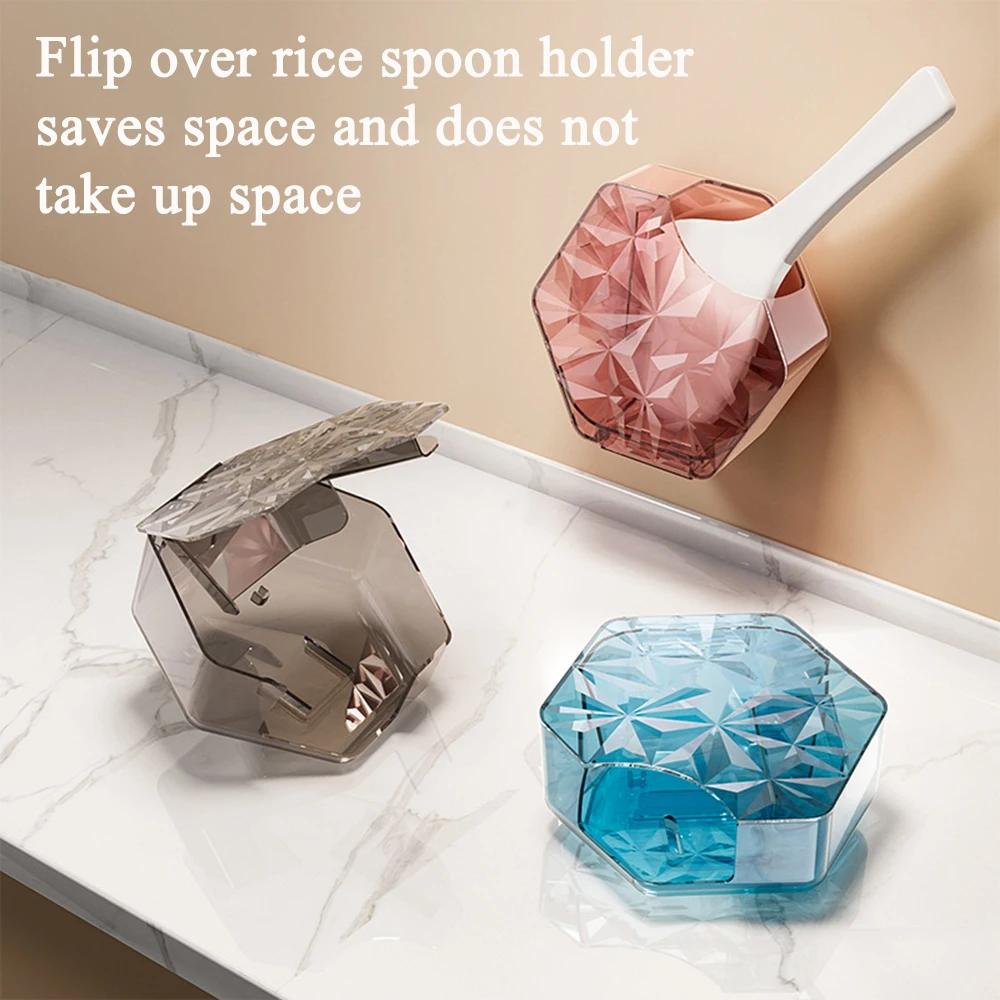 

Punch-Free Flip-Top Rices Spoon Box Large Practical Cutlery Storage Box For Tableware