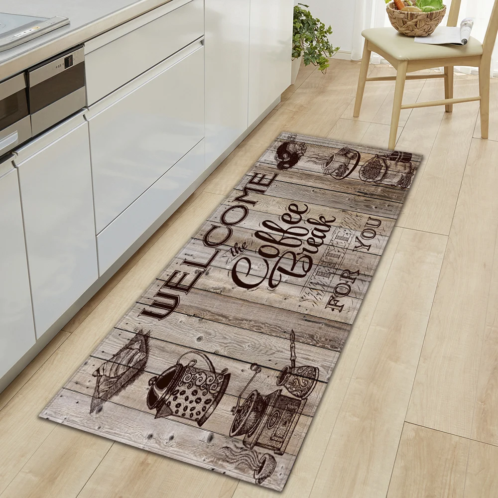 Floor Mat Coffee Kitchen Floor Mat Home Hallway Doormat Living Room Bedroom Balcony Decoration Carpet Bath Entrance Door Non Slip Foot Rug