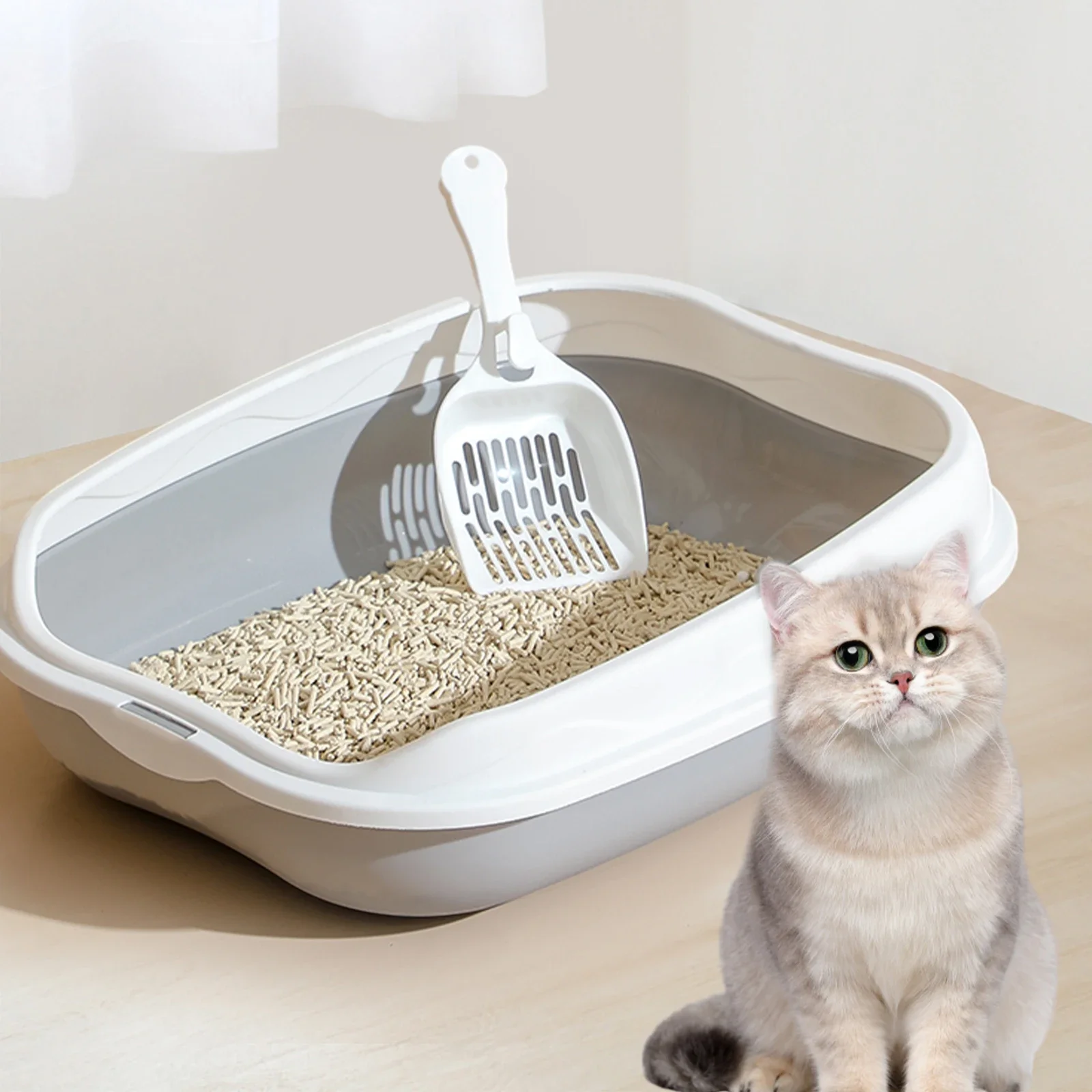 고양이 쓰레기팬, 반폐쇄 쓰레기팬, 전체 개방, 스플래시 방지 쓰레기팬