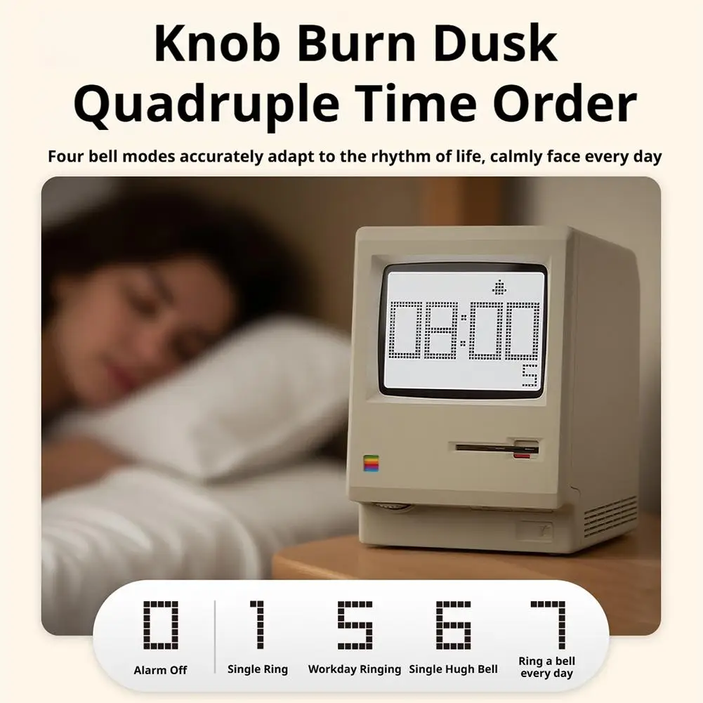 맥락 레트로 시계 창의적인 알람 시계 학생 전용 기상 도구 데스크탑 장식 컴퓨터 키보드 액세서리 선물