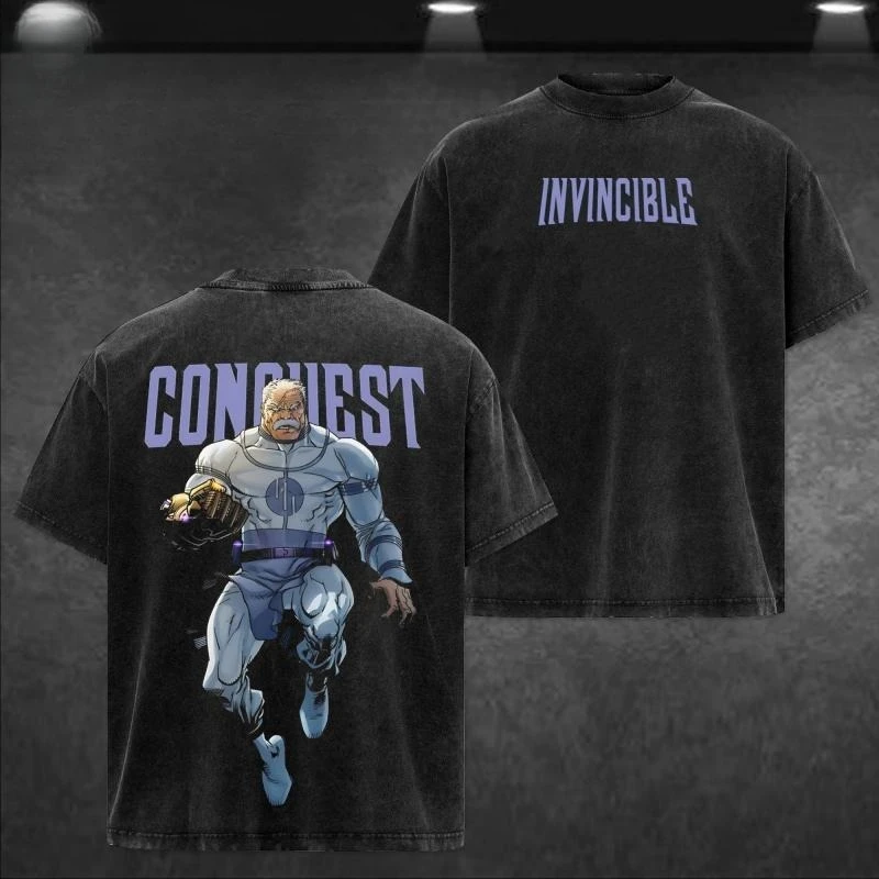 Invincible Anime Oversized Vintage Wash T-Shirt