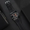 Fashion Big Dial Men's Quartz Watch Casual Leather Band Male Sports Watches 5