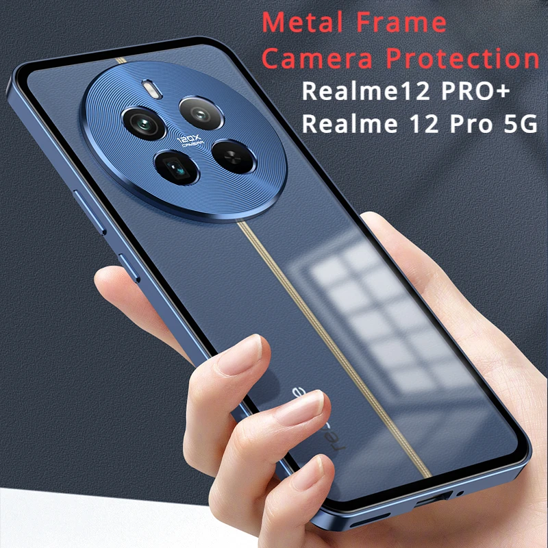 

Realme 12 PRO PLUS 5G роскошный бампер из алюминиевого сплава рамка Магнитная Закрытая металлическая матовая задняя крышка для Realme 12 PRO чехлы для телефонов