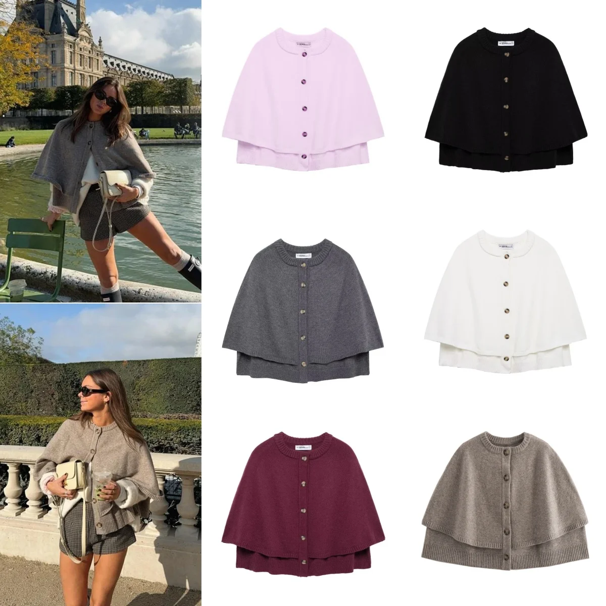 AEL Lady shawl pullover sweater woman's cloak 2024 Autumn/Winter street knitwear main image 0