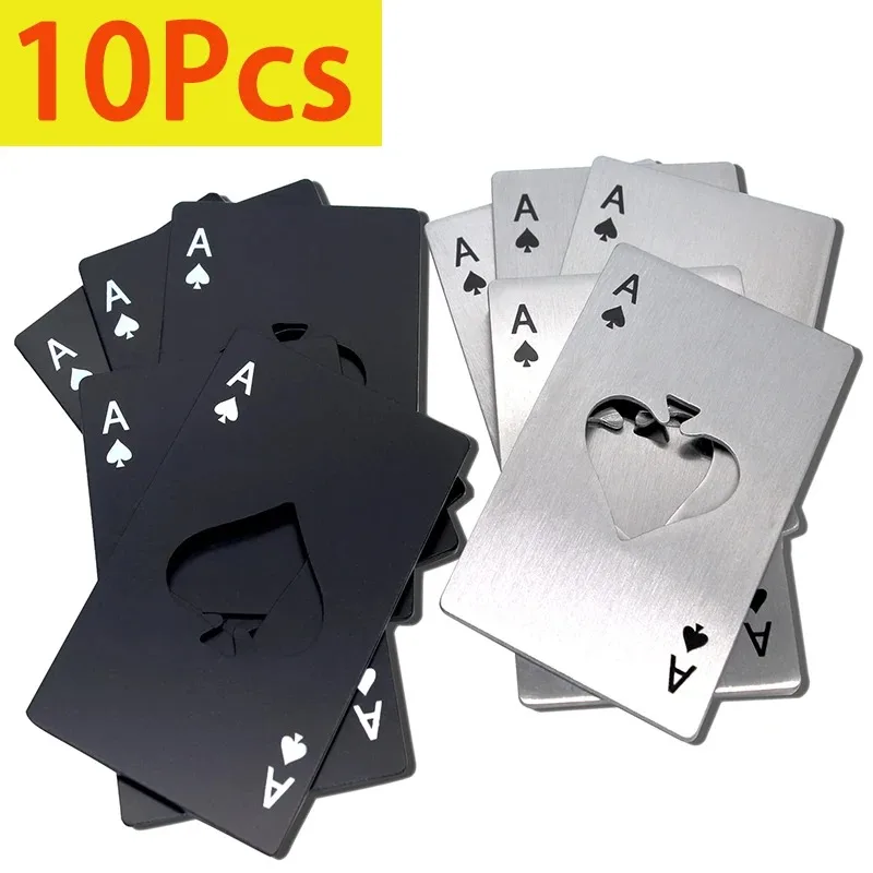 

10Pcs Poker Bottle Opener Keychain Spades Ace Bottle Opener Stainless Steel Beer Bottle Opener Fits Your Purse And Pockets