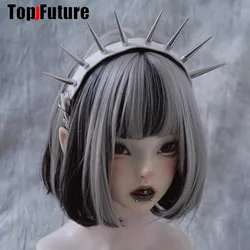 Vintage Y2K Gothic Lolita Harajuku Punk Spiked Hairband (WHITE)