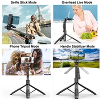 Selfie Stick Tripod Stand with Remote 60" Extendable Travel Phone Tripod for iPhone Android Camera 360° Rotation Video Recording - Image 4