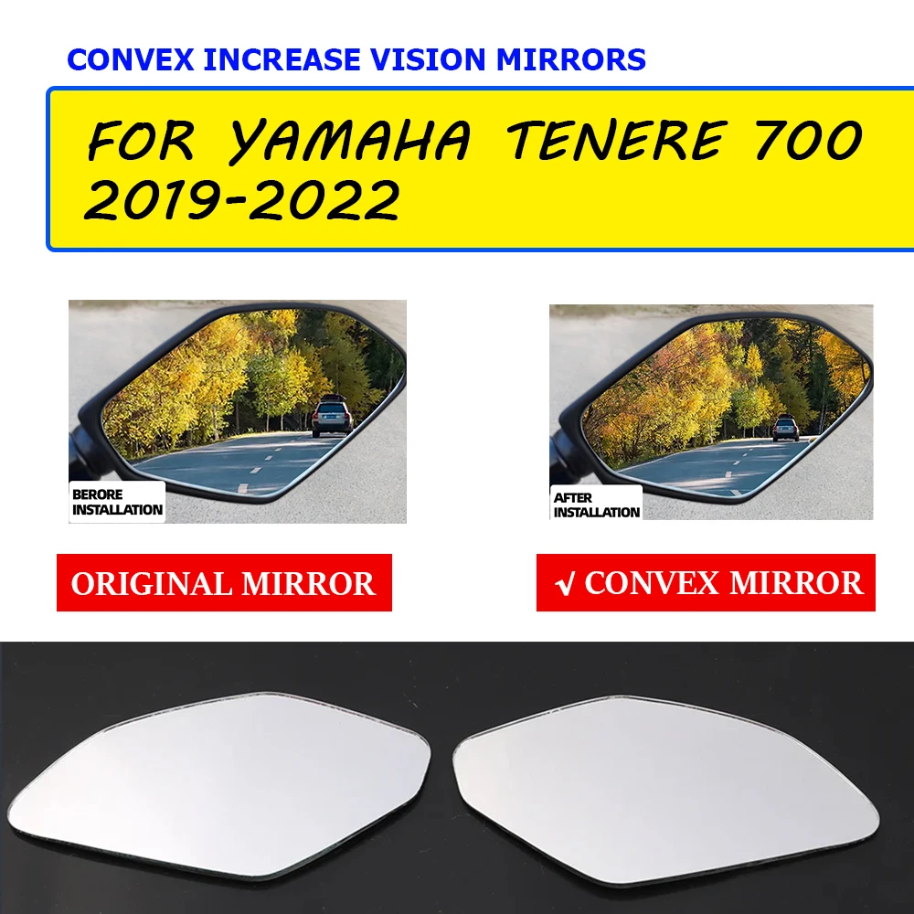 YAMAHA Tenere 700 Tenere700 XTZ 700 XTZ700 오토바이 용 볼록 미러, 드라이버 비전 향상 백미러 뷰 렌즈