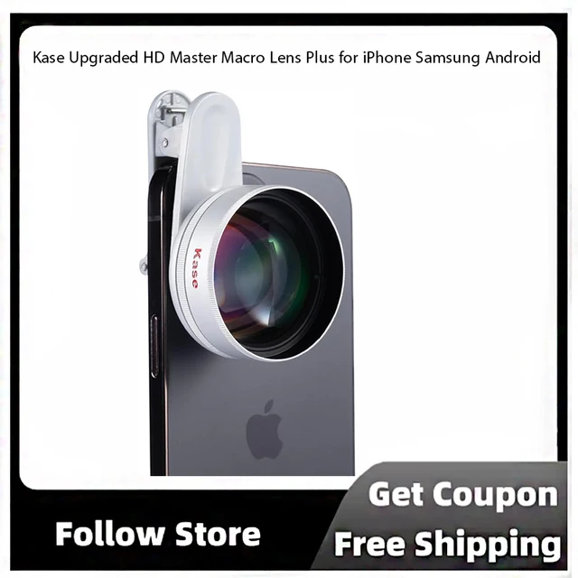 Kase Upgraded HD Master Macro Lens Plus for iPhone Samsung Android with Long Focus Distance 45-85mm 1
