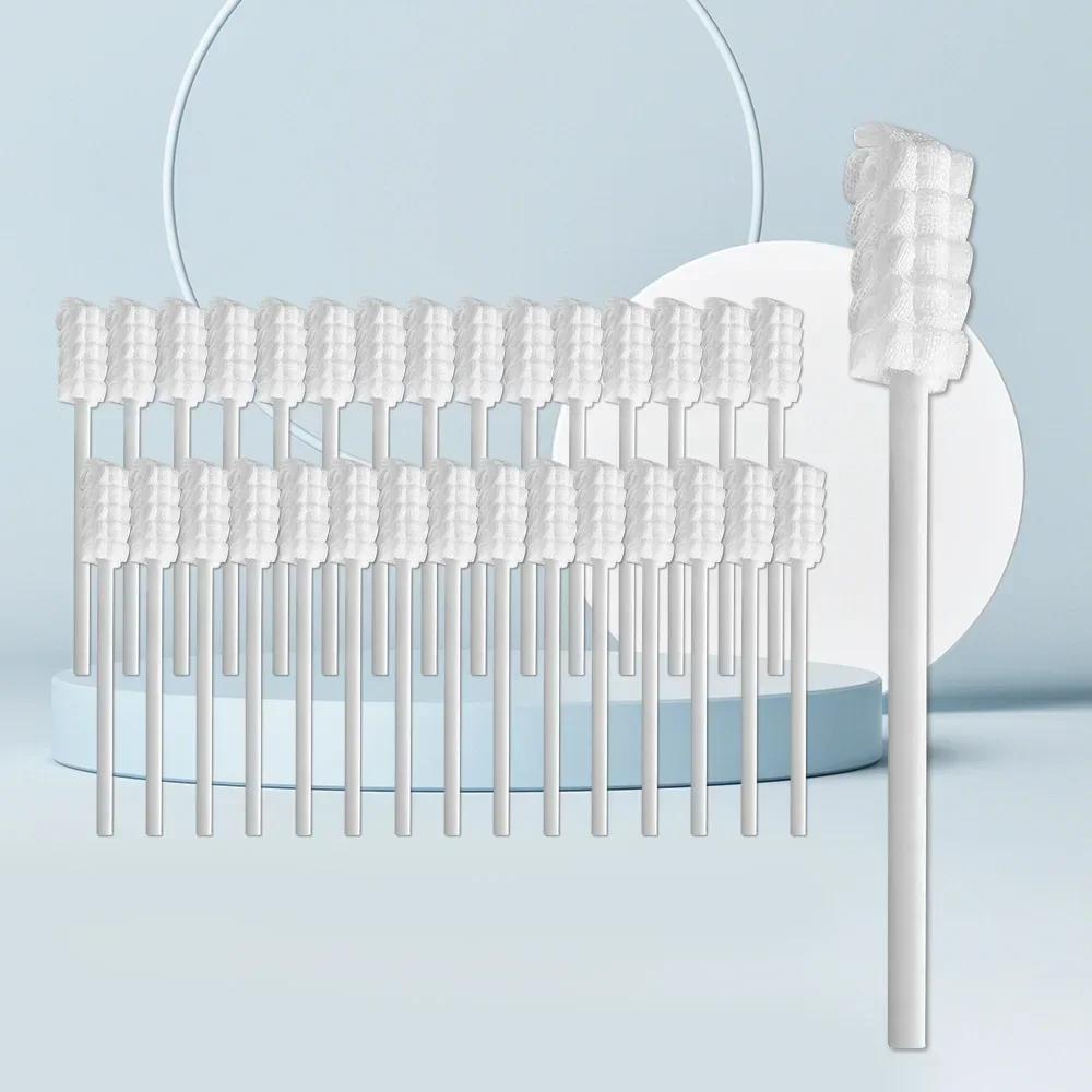30Pcs Baby Tongue Cleaner Disposable Gauze Toothbrush Paper Rod Infant Oral Cleaning Brush Stick Newborn Cotton swab