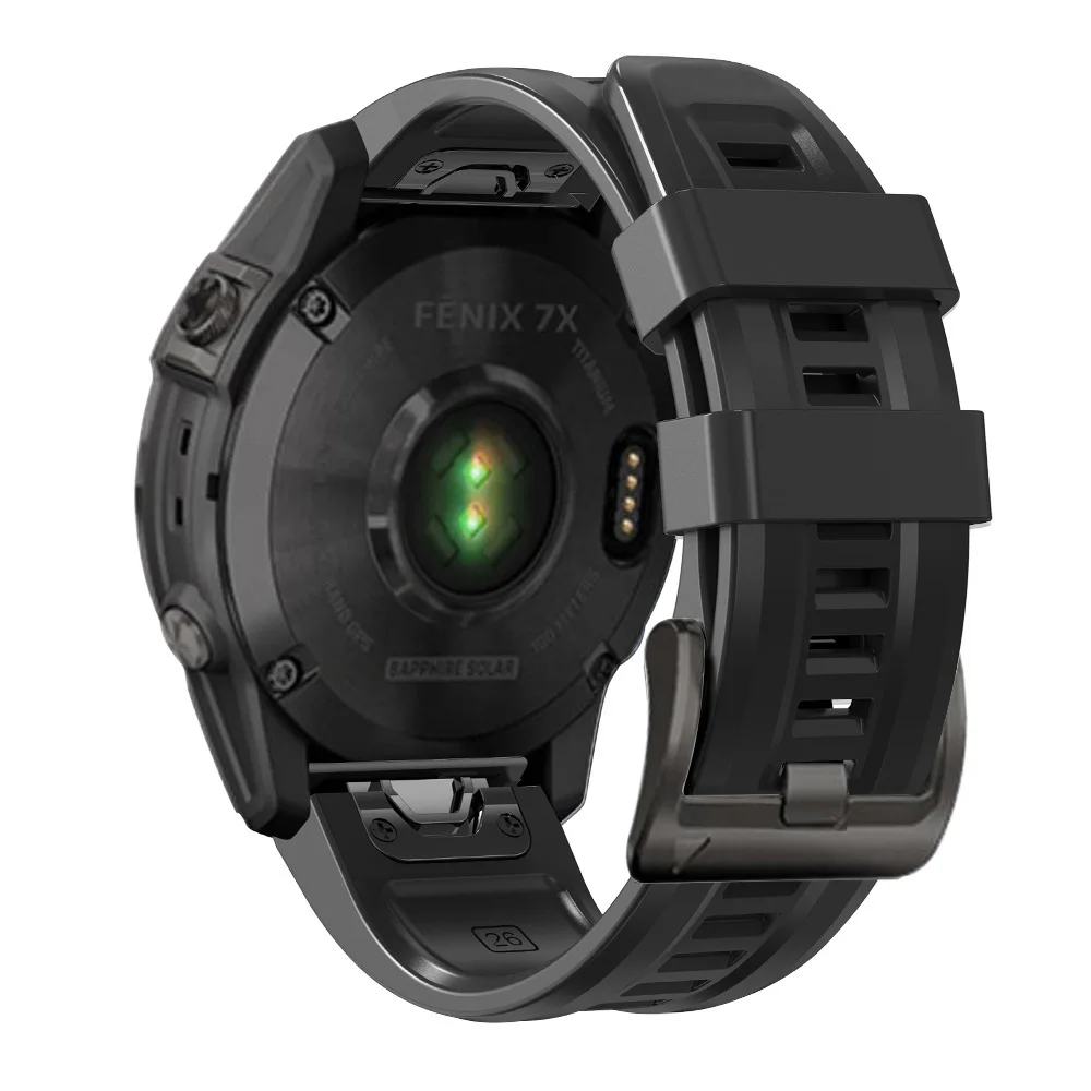 Premium Silicone QuickFit Watch Strap - 22mm/26mm, Compatible with Garmin Fenix & More