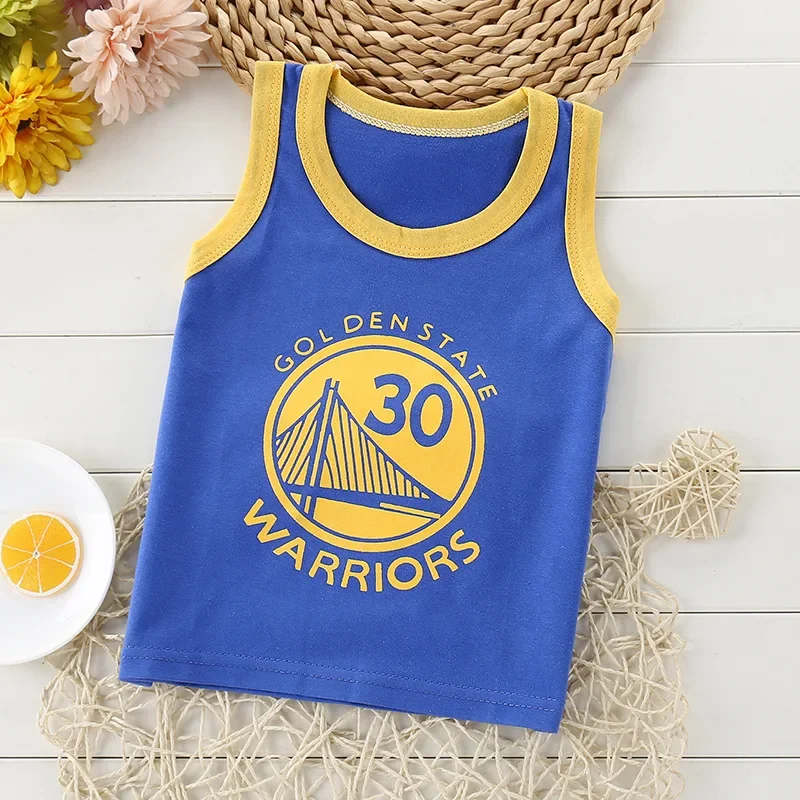 Kids tops Summer Tank Sleeveless Breathable Cotton T-shirt Vest 0-7Years Boys Girls
