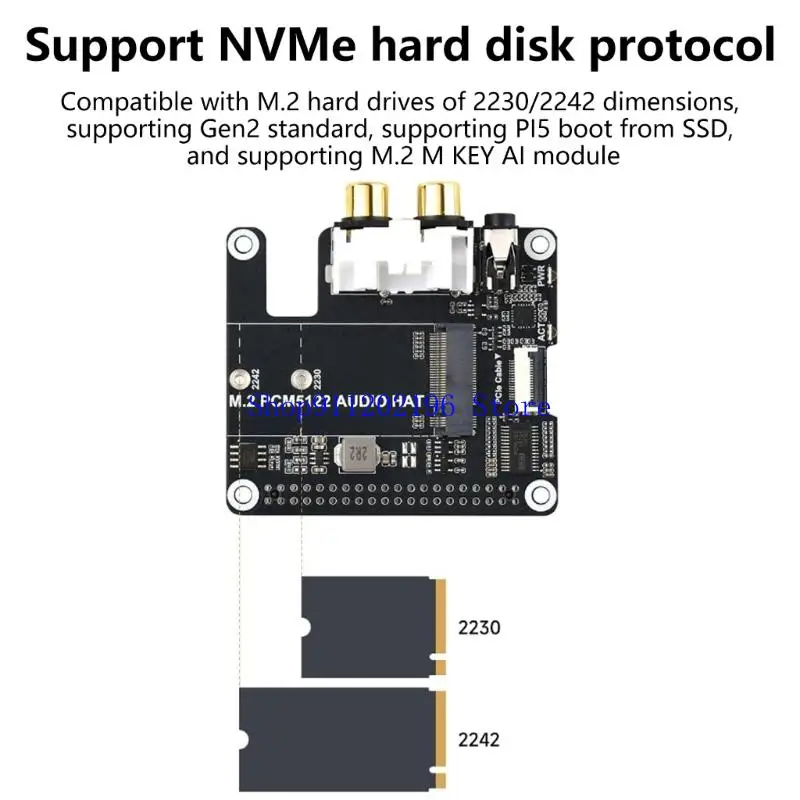 8Gbps NVMe를 지원하는 P82A 고급 PCIe M.2 I2S 사운드 인터페이스 확장 보드