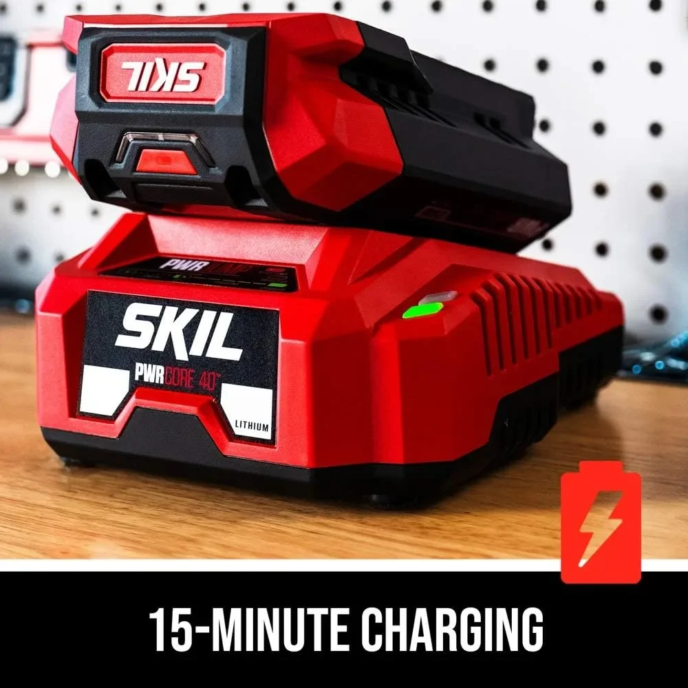 40V 14”Lightweight Chainsaw Kit with Tool-free Chain Tension & Auto Lubrication,Includes 2.5Ah Battery and Auto PWR Jump Charger 4