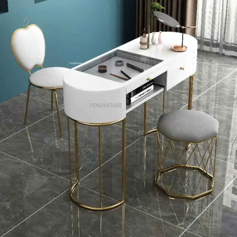 Nordic Wrought Iron Nail Tables For Commercial Furniture Manicure Table Creative Light Luxury Economical Upscale Mesa Manicura