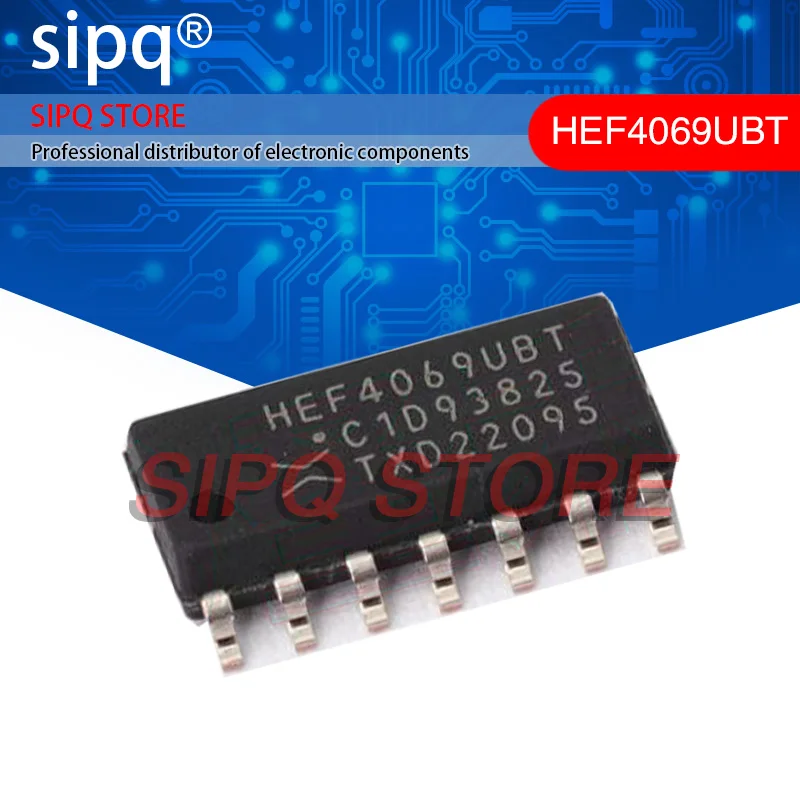 

100PCS/LOT HEF4069UBT,653 HEF4069UBT 6 30ns@15V,50pF 1uA 3V~15V SOP-14 Inverters NEW Original