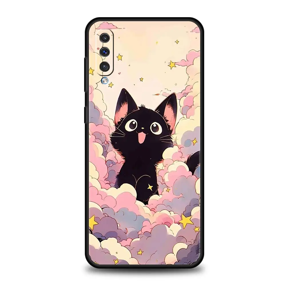 Artistic Black Cat Starry Phone Case