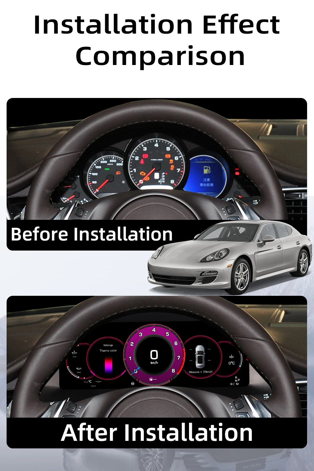 Digital Instrument Cluster For Porsche Panamera 2010-2016 Speedometer 12.3”HD sc